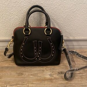 Dooney & Bourke Black Satchel with Gold Accents